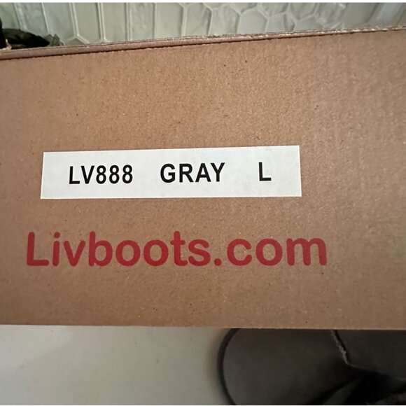 Liv Boots LV888 Gray Shearling-Lined Suede Ankle Boots For Kids Size L - Picture 5 of 9